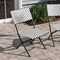 Emma and Oliver Ciel Set of Two Folding Bistro Chairs in PE Rattan with Metal Frames for Indoor and Outdoor Use
